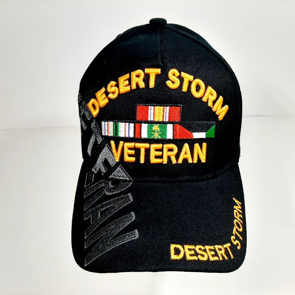 Desert Storm Veteran Men's Ball Cap Black Embroide